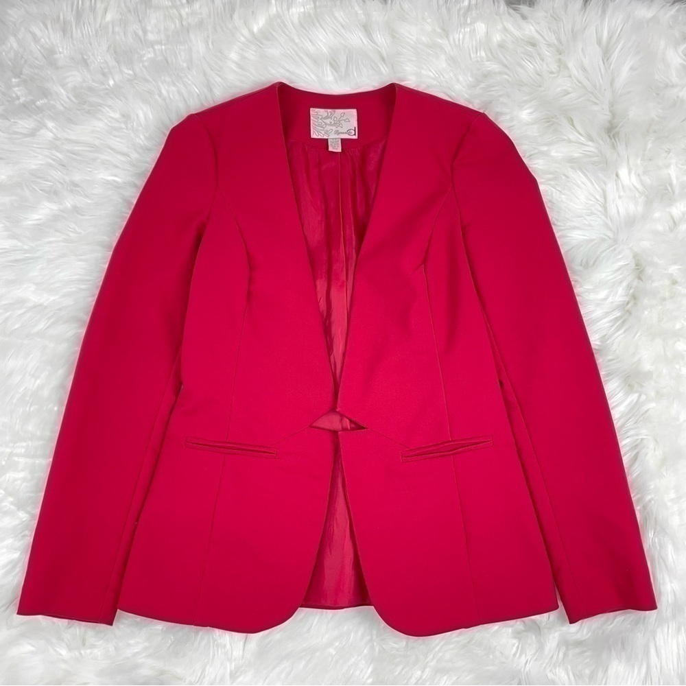 Dynamite Open Front Blazer, Vibrant Raspberry Pink, Size Small